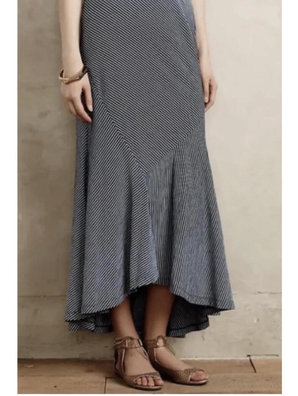NWT Adriano Goldschmied Hi/Lo Flared Bottom Striped Maxi Skirt size S